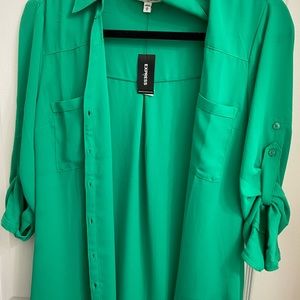 Kelly green Express portofino dress shirt